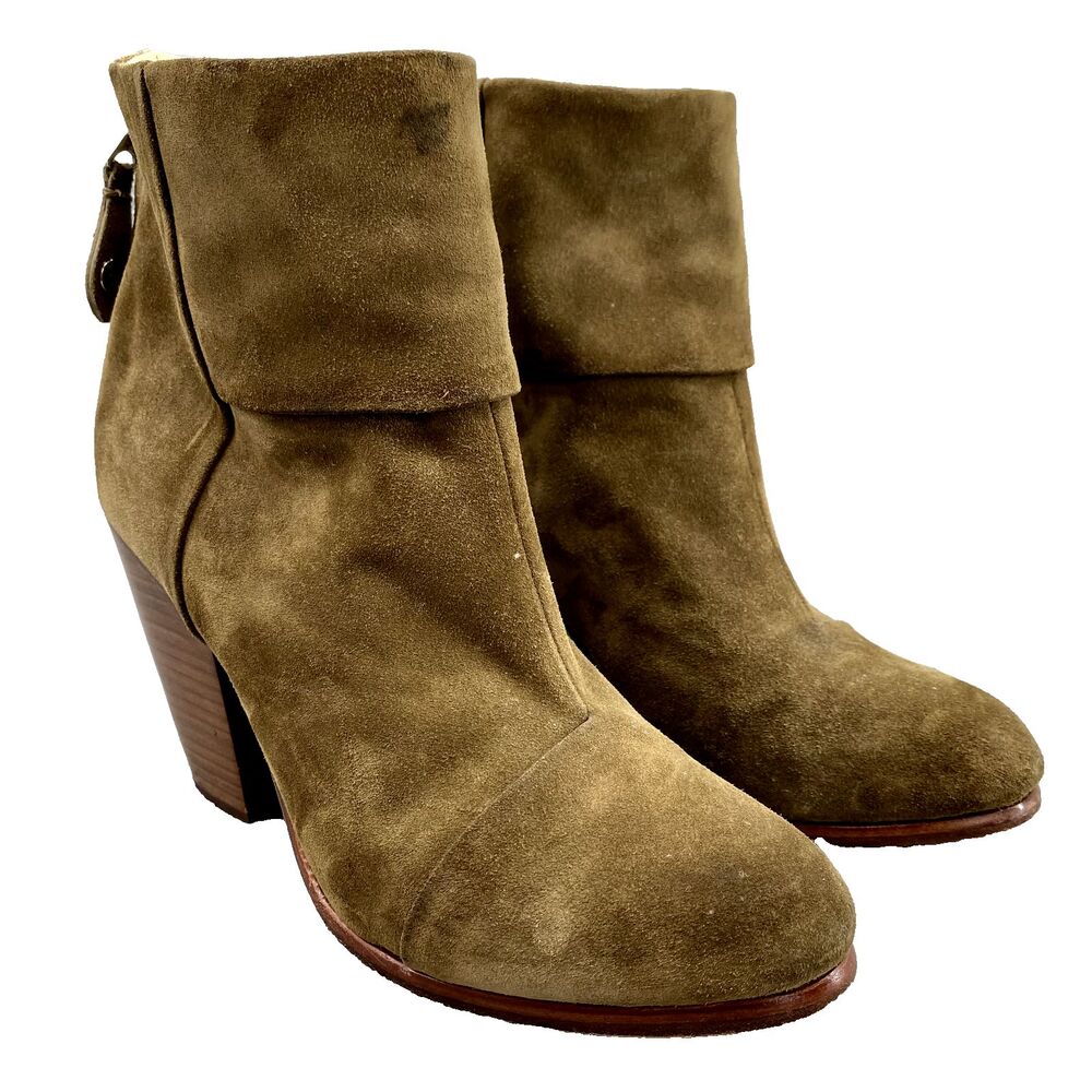 Rag & Bone Newbury Boots Women's 39/8.5 Brown Suede Ankle Classic Boho Academia